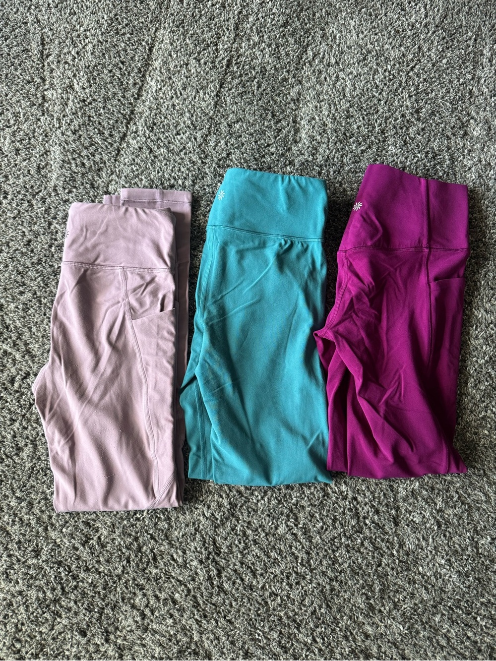 Girls' Athleta leggings- Lavender, Teal, Magenta